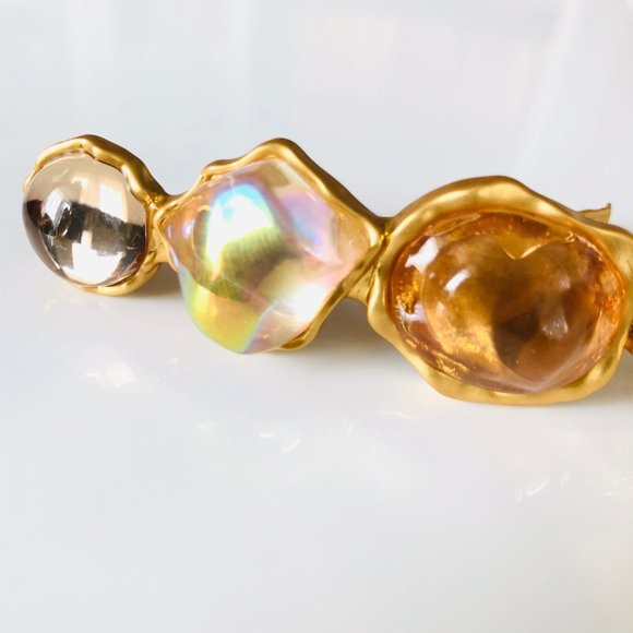 NEW Tory Burch Gold With Tags LUXURY Roxanne Hair Barrette Accessory Rtl: $98 - Picture 6 of 10